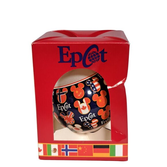 Disney Parks Epcot World Showcase Christmas Glass Ornament Mickey Countries - Picture 7 of 16